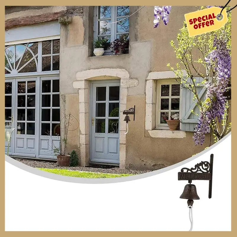 1 шт. железный винтажный декоративный дверной звонок в стиле кантри, добро пожаловать, дверной звонок, крыльцо, декоративный дверной звонок