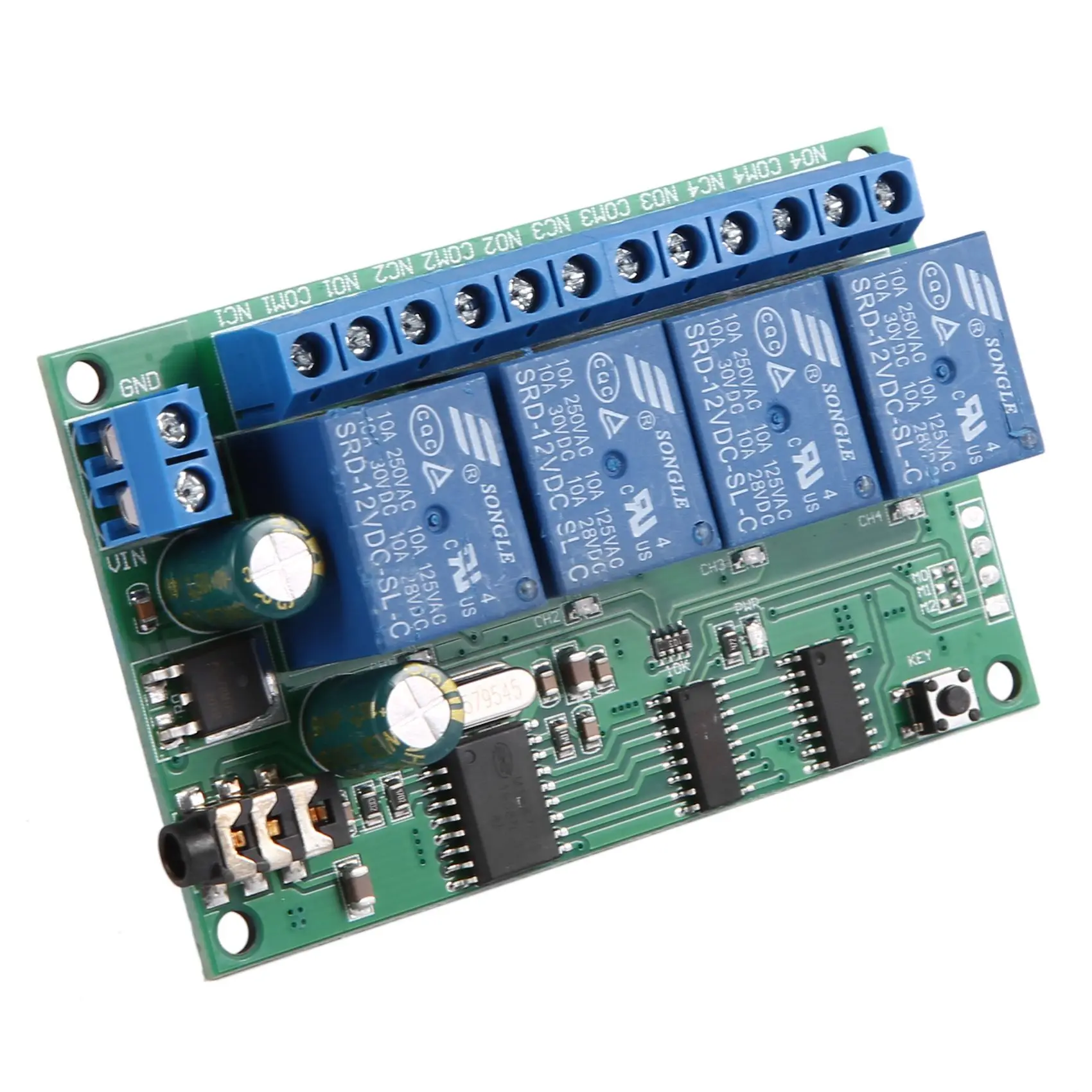 

FORW-AD22B04 4-канальный DTMF MT8870 аудиодекодер реле умного дома контроллер голосовой телефон