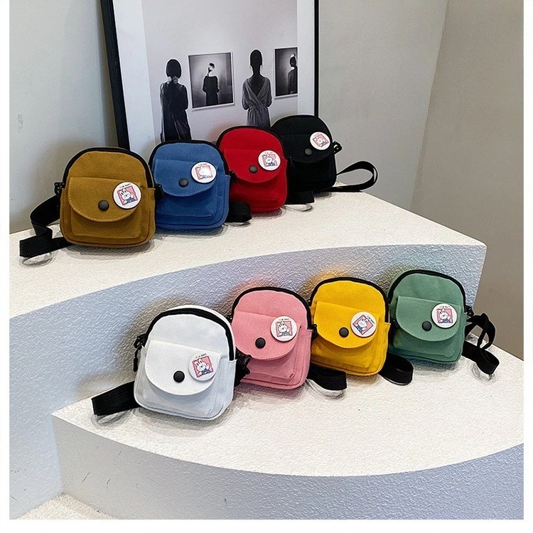Cute Small Bag New Trendy and Popular Versatile Canvas Messenger Bag Korean Version Casual Shoulder Small Square Bag