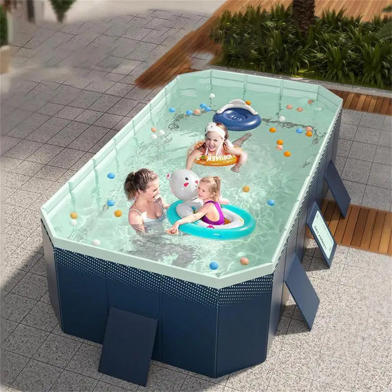 Non-inflatable Swimming Tub Foldable Bathtub Outdoor Indoor Collapsible Bathing Pool For Summer Family Kids party