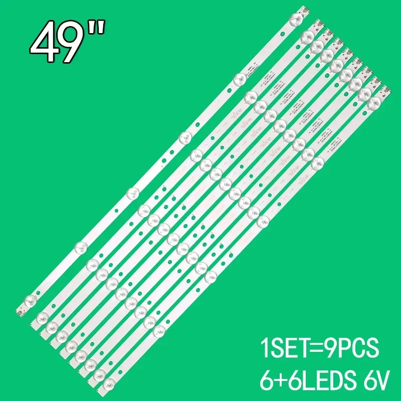 Correia de luz LED para DEXP, F49B7000T, K490WD7, A1, 4708-K49WD7-A1213K11, Philips TV 49 ", 49UF6031, T3, 9PFF5455, T3, 49PF5250, TH-49C520C T