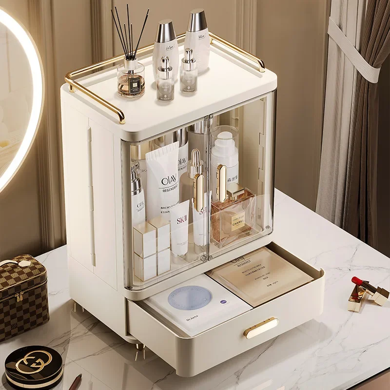 

Ящик для хранения бытовой косметики, многофункциональный настольный пыленепроницаемый большой емкости, средства по уходу за кожей, маска для губной помады, пыленепроницаемая
