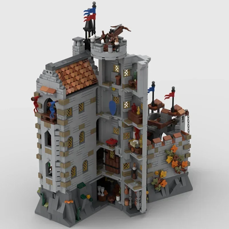 Modèle de Forteresse Médiévale Moc, Briques de Construction, Château des Tueurs de Dragon, décennie s Modulaires, Technologie, Cadeau de Noël, Ensemble de Bricolage