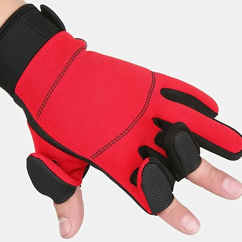 Guantes de pesca para hombre, guantes antideslizantes impermeables térmicos de lana para accesorios de pesca al aire libre