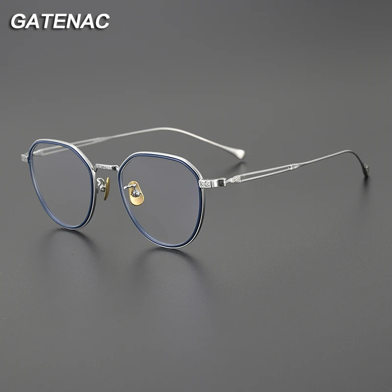 2024 New Pure Titanium Eyeglasses Frame Men Vintage Ultra Light Glasses Frame Women Retro Japan Designer Luxury Brand Eyewear