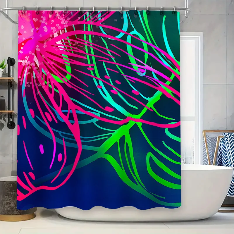 

Colorful Shower Curtain Blue Green Pink Decorative Bath Mat Polyester Fabric Bathroom Accessories for Home Decoration in Kitchen