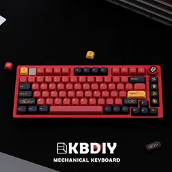 KBDiy GMK Keycaps PBT KOA Profile GMK Red Samurai Keycap for Mechanical Keyboard 130 Keys/Set Five-Sided Sublimation Similar MOA