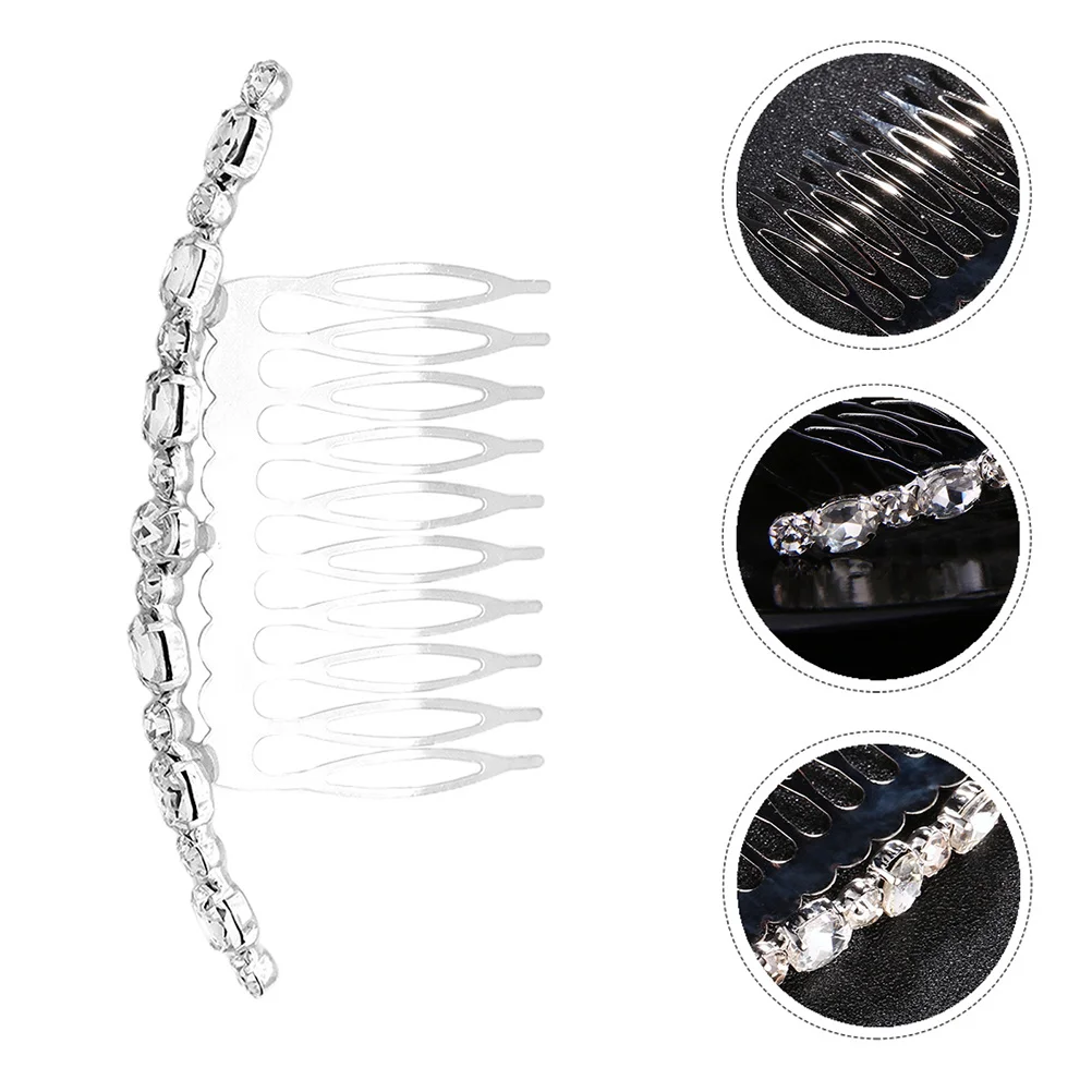 

1Pcs Glass Rhinestone Hair Comb Alloy Hair Accessory Silver Elegant Wedding Party Hairpin Fashion Headwear Fashion Hairpin