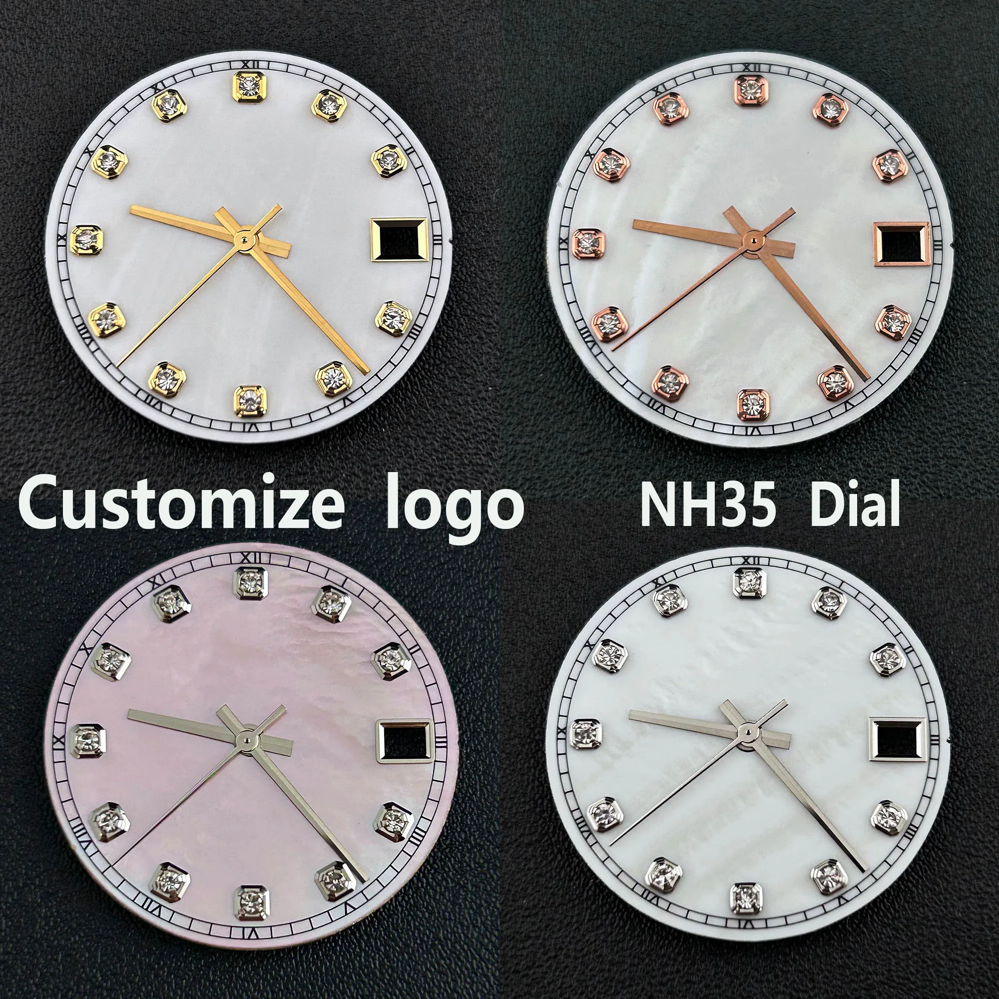 

NH35 Dial Watch Dial Diamond Dial Man's Watch Dial 28.5mm dial Suitable for NH35/NH36 Movement Watch Repair Tool