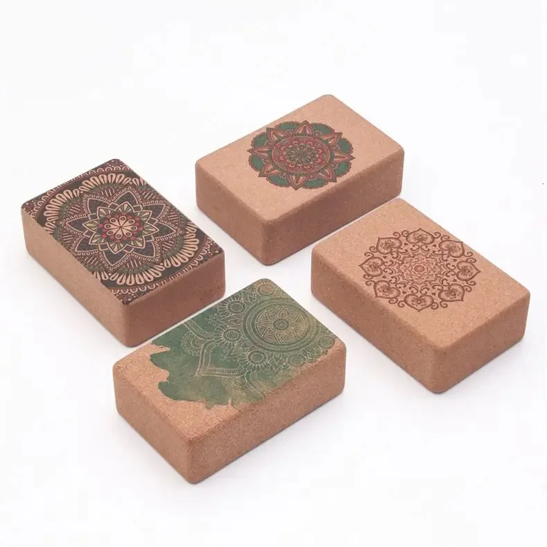 Customized Large Reycled Sturdy Cork Yoga Block Colour Bricks Woman Yoga Sets Fitness Eva Foam Color Block