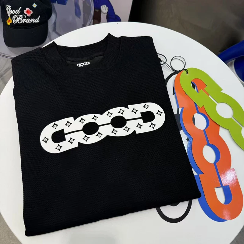 

Повседневная футболка Goodbrand с выдолбленными буквами Hot Diamond, круглым вырезом и длинными рукавами, мужская и женская футболка для пар GOODBRAND