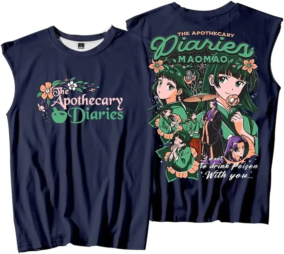 CosplayThe Apothecary Diaries Maomao Anime camisetas sin mangas ropa de calle chaleco hombres mujeres ropa deportiva al aire libre
