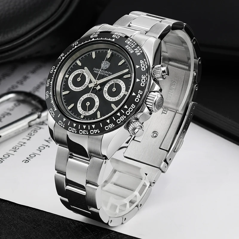 Watchdives 2024 New Men\'s Watches Top Luxury Quartz Watch Speed Chronograph AR Sapphire Mirror Luminous Wristwatch WD16500