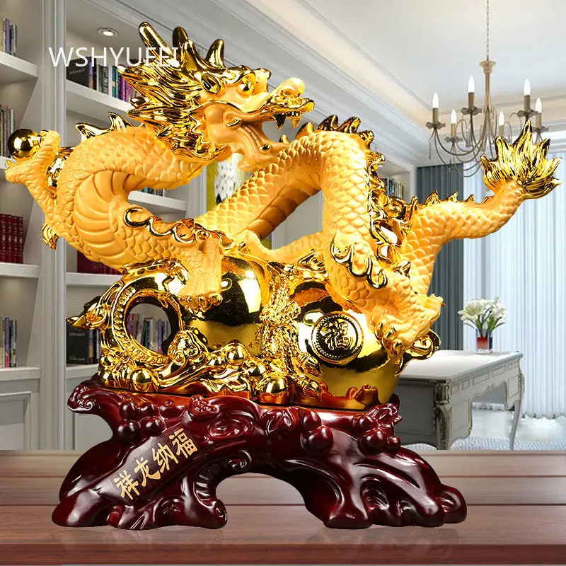 Zhaocailong Ornament Feng Shui Gourd Handicrafts Home Chinese Dragon King Ornament Office Decorations Housewarming Opening Gift