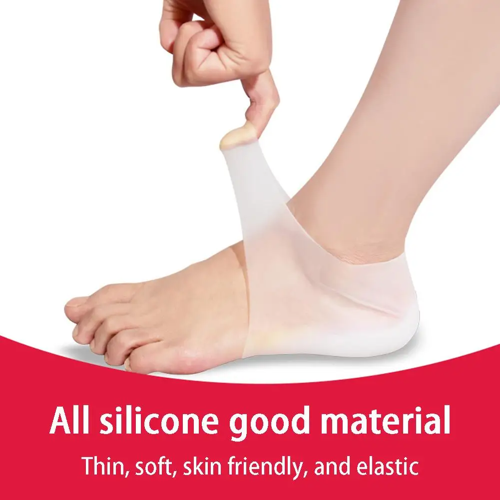 1 Pair Invisible Height Increased Insoles Silicone Breathable Socks For Men Women 3cm 4cm 5cm Elastic Heel Pad Feet Care Q1A3