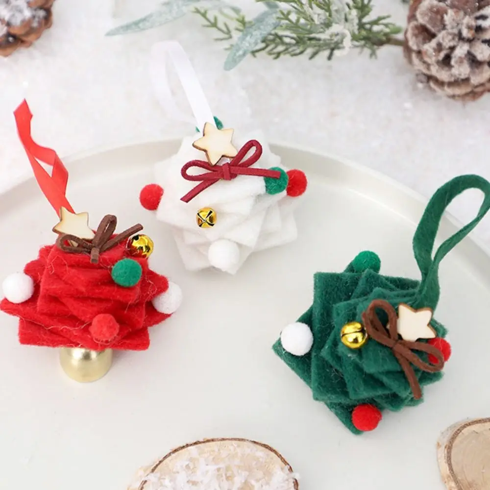 

Felt Christmas Bell Pendant Crisp Sound Creative Xmas Tree Pendant Handmade Stars Christmas Hanging Decorations for Xmas Tree