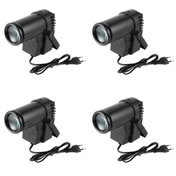 U'King 4PCS Mini RGBW LED Pinspot Light DMX512 Colorful Spotlight Beam Stage Light for DJ Party Disco Mirror Ball Pin Spot Light