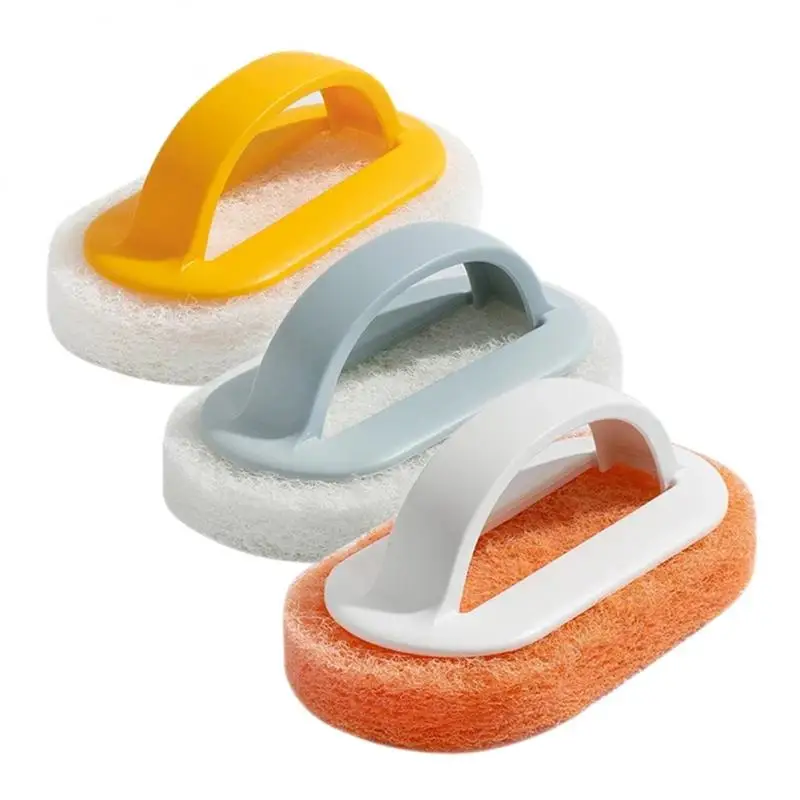 Multifunctional Handle Cleaning Brush Sponge Brush Kitchen Bathroom Cleaning Sponge Brush Sponge Bath Bottom Cleaning Tools