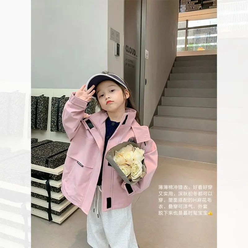 

2022 Autumn New Girls' Cotton-Padded Baggy Coat Baby Thick Jacket Spring and Autumn Children's Top