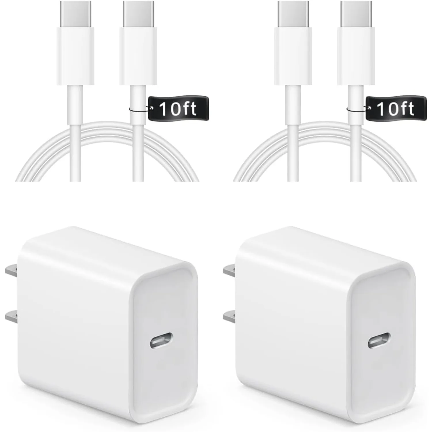 For iPhone16 Charger,2 Pack 20W USB C Wall Charger Block With 10Ft  Type C to C Cable For iPhone16 15/15 Pro/15 Pro Max, iPad