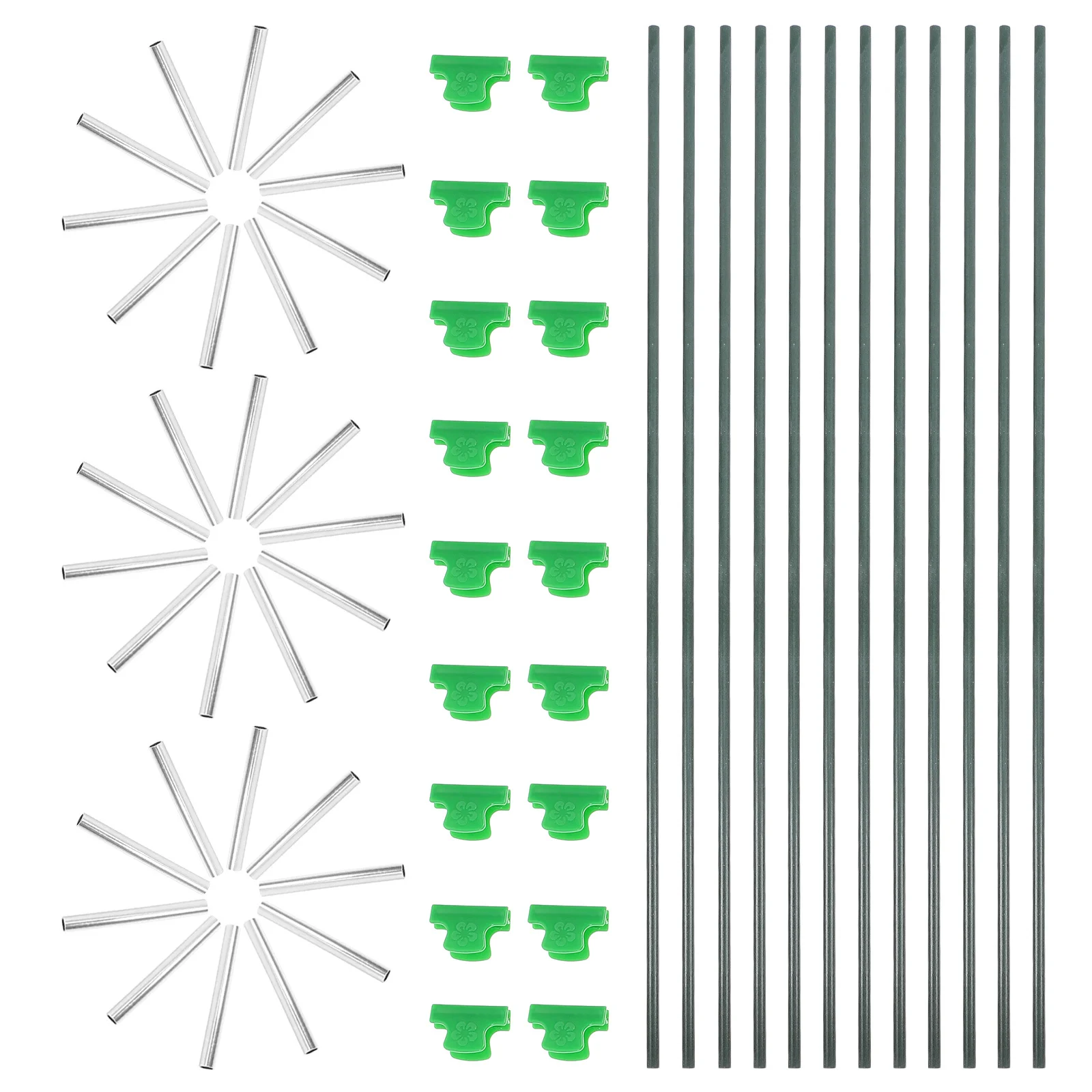 

Greenhouse Hoops Grow Tunnel Kit For Raised Beds Garden Mesh Netting Plant Support Plastic Coated Fiber Rods Hail Bird