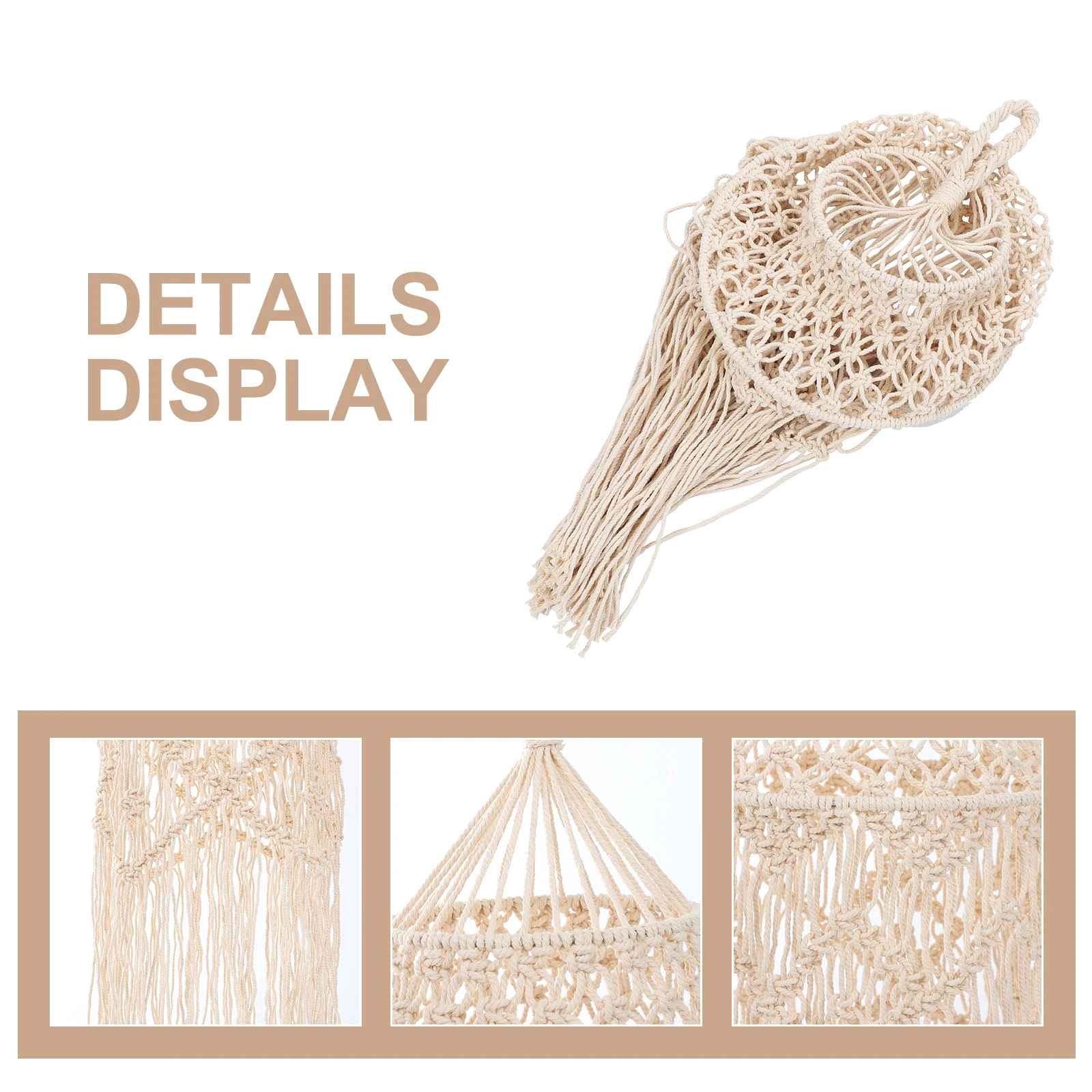 

1pc Boho Lampshade Handwoven Macrame Tassel Decorative Pendant Light Cover For Bedroom Wedding Hanging Woven Lampshade Decor