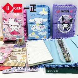 Sanrio Loose Leaf Kawaii Hello Kitty Hand Ledger Set Student High Appearance Cartoon Diary With Hand Ledger Decoration