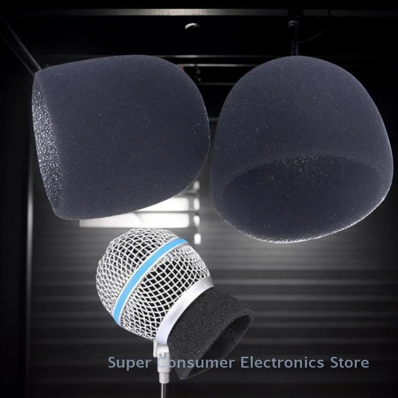 Foam Studio Windscreen Microphone Cover Protection Cap for Shure SM58 SLX24 PGX24 PG58 BETA58A, Available in 2/10Pcs view 5