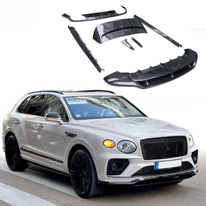 Dry Carbon V8S W12 Speed Bodykit For Bentley Bentayga 2020-2024 Model Car Body Kit Front Lip Rear Diffuser Roof Wing Side Skirts