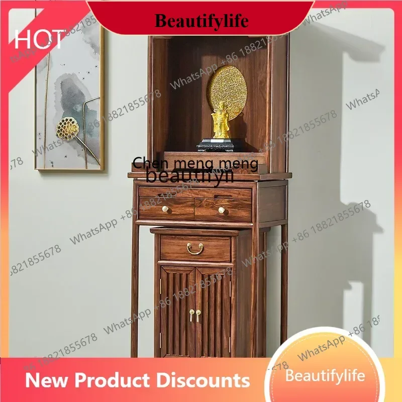 

D178 Solid wood Buddhist cabinet, table three-piece God of Wealth cabinet, household shrine altar cabinet, Chinese style