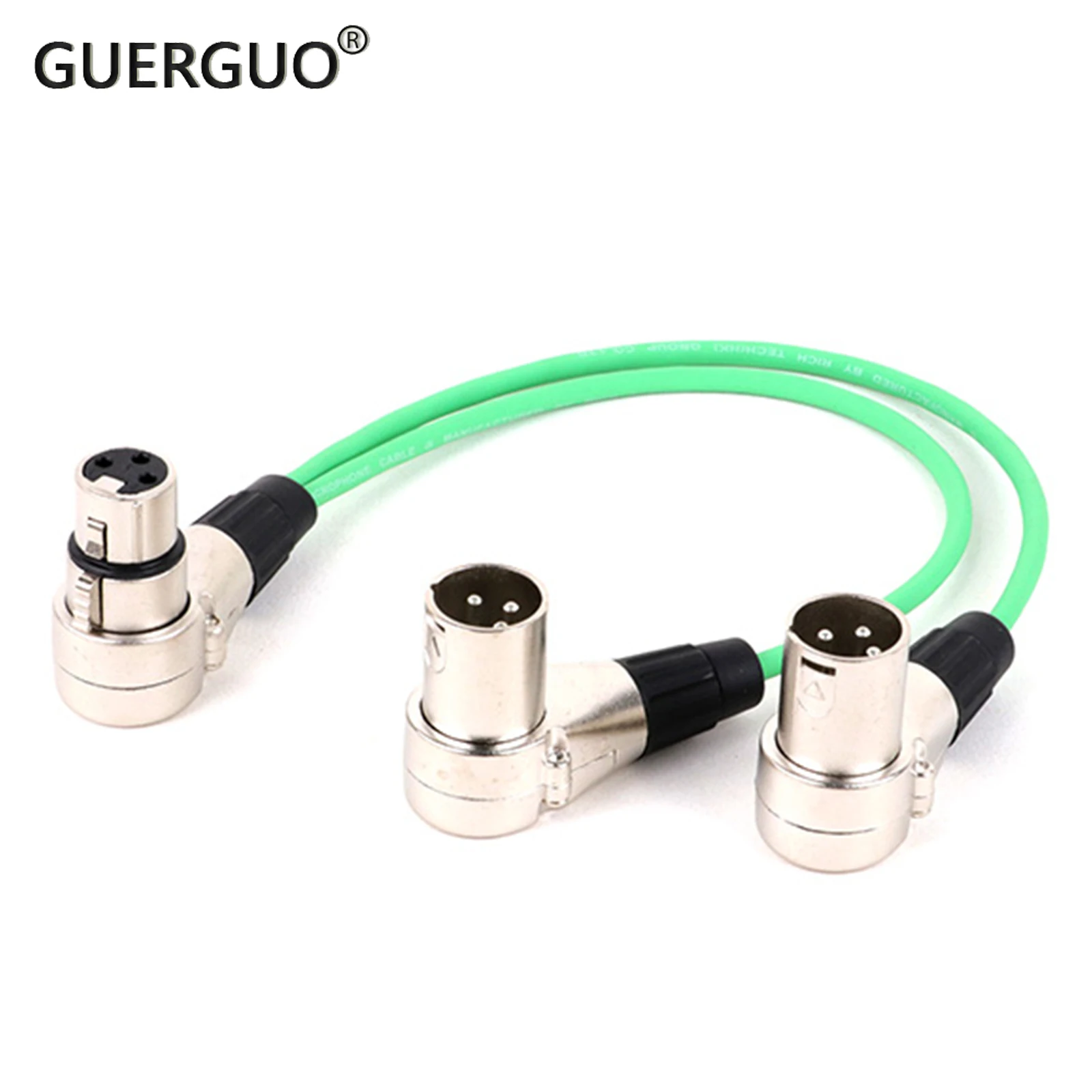 

3Pin XLR Microphone Audio Extension Cable Cord Wire Female to Dual 2 Male Right Angle Plug Y Splitter Cable Adaptor Cord 0.2-0.5