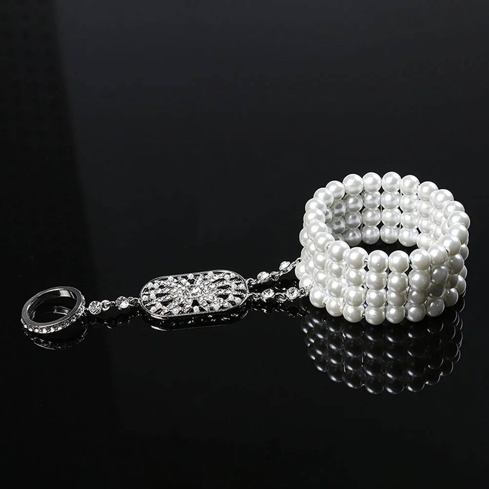 

1pc Pearl Bracelet for Women Elegant Rhinestone Vintage Bridal Party Gift Durable Premium Material Anniversary Birthday Wedding
