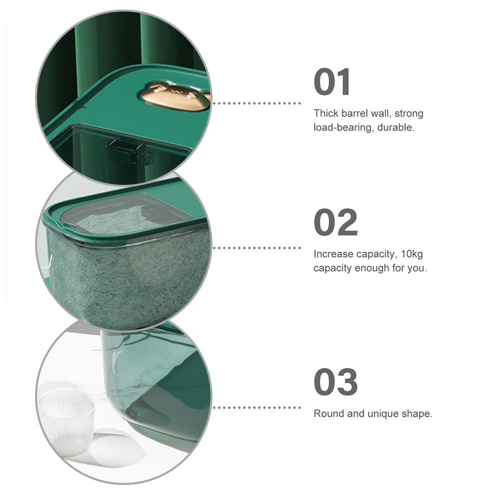 

Insect-Proof Rice Storage Container Sealed Moisture-Proof Grain Bucket Pet Material Large Capacity Compact Design For Rice Flour