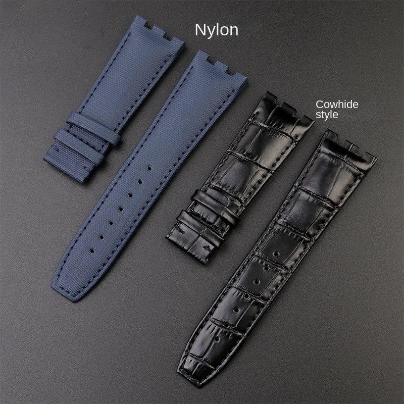 AI6008 AI6007 AI6038 AI6058 AI1108 bracelet de montre en Nylon AIKON bracelet crocodile bracelet en peau de vache noir bleu pour MAURITE LACROIX