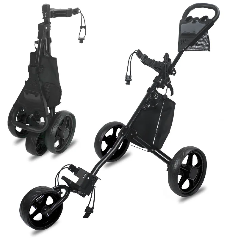 Golf Cart Three Wheels Portable Foldable Detachable Ball Cart Aluminum Golf Cart