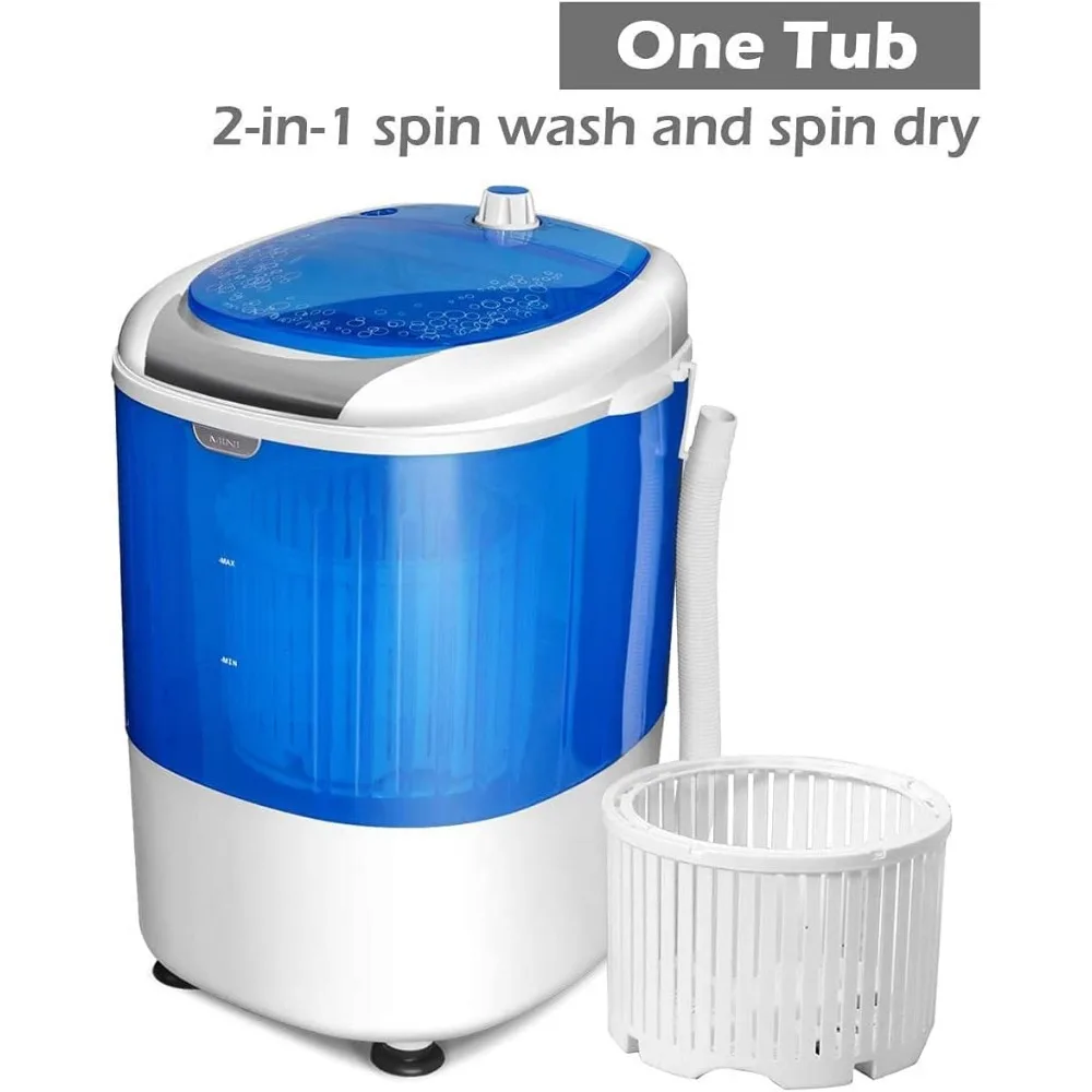 Portable Washing Machine, 5.5 LBS Small Single Tube Washer with Spin Dryer, Compact Laundry Washer