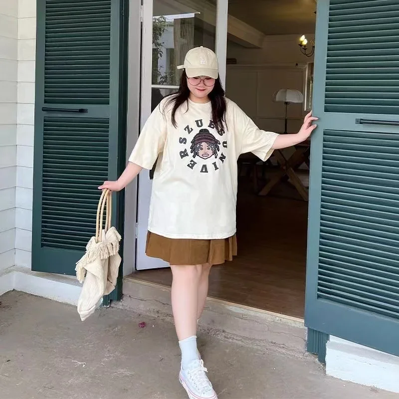 Oversize Female Shorts Casual Plus Size Women Clothing Loose Elastic Comfort T Shirt Lady Summer Big Large Add Size Comfort Tops