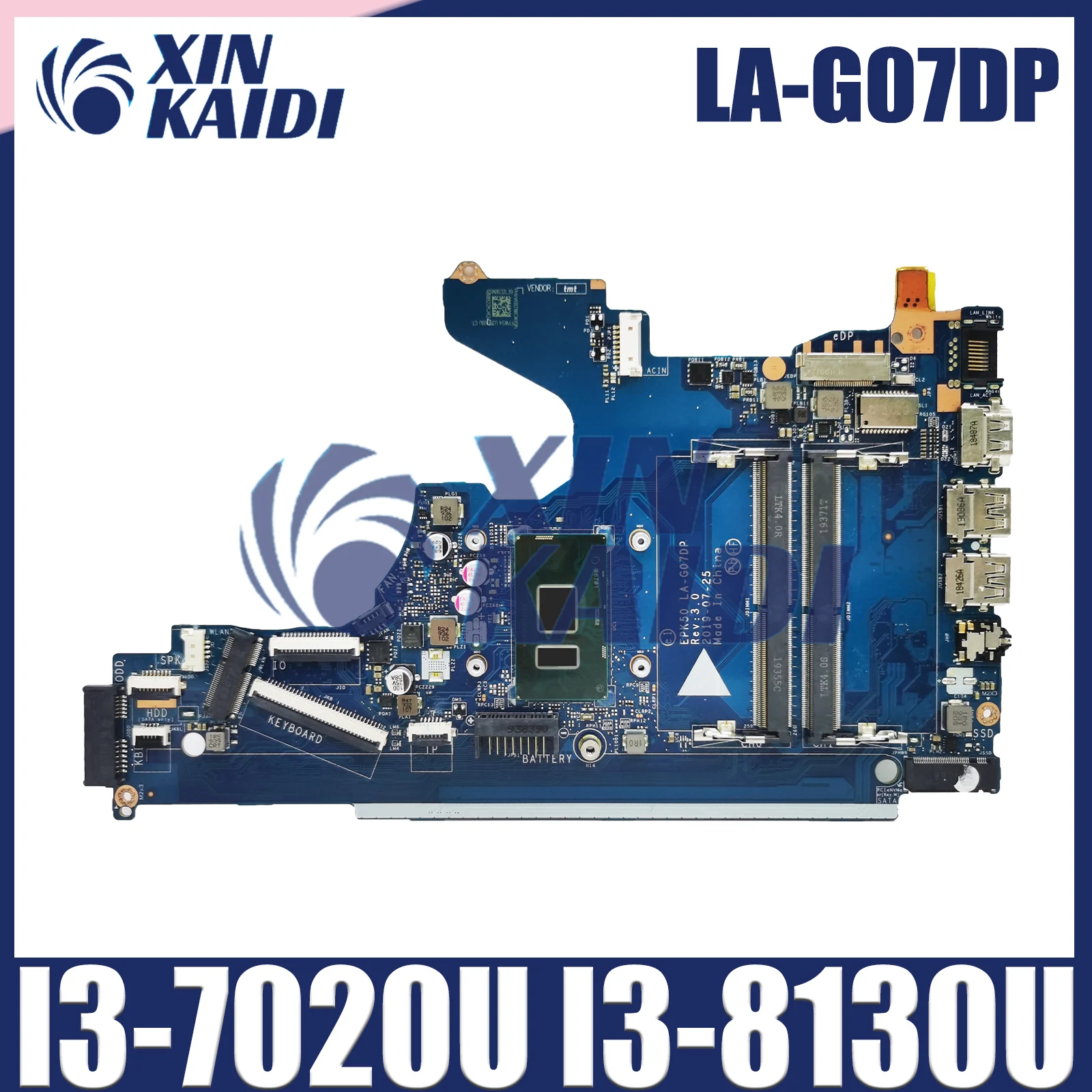 

EPK50 LA-G07DP LA-G07EP Mainboard For HP Pavilion 15-DA 250 G7 Laptop Motherboard With I3-7020U I3-8130U L20369-601 L20371-001