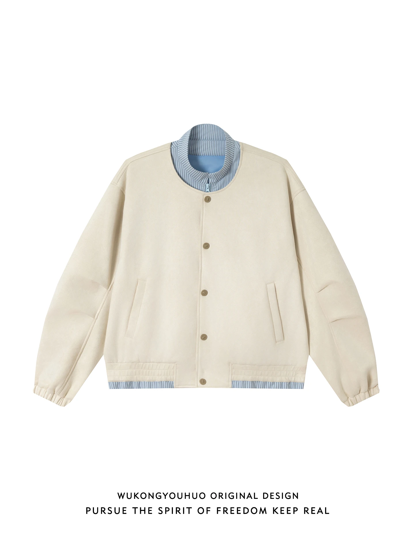 

Американская свободная мужская куртка в полоску, весенняя, винтажная, парная, из полиэстера, на молнии, повседневная