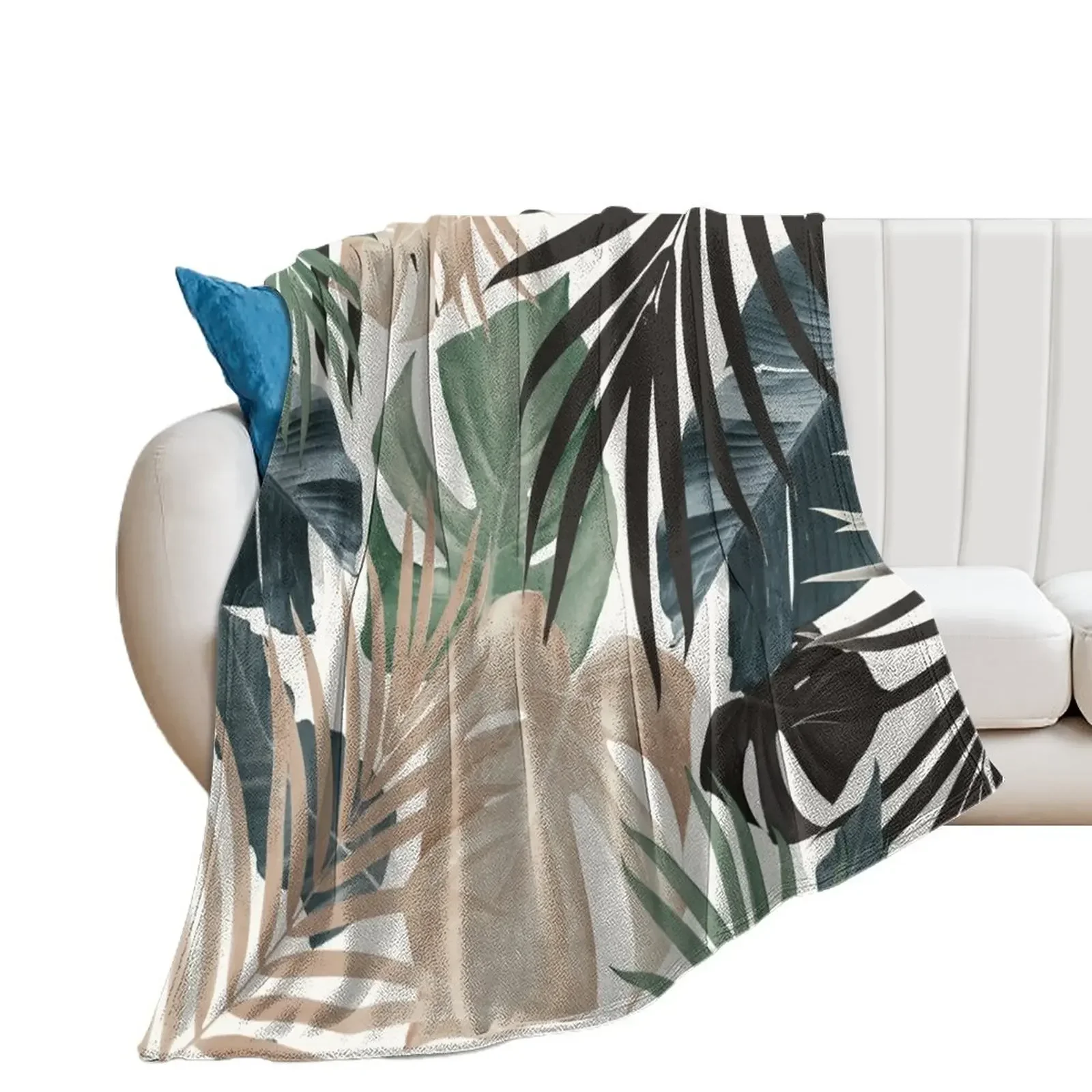 Tropical Jungle Leaves Pattern #13 (Fall Colors) #tropical #decor #art Throw Blanket Bed for babies Blankets