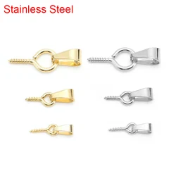 30pcs/lot Stainless Steel Pendant Connectors Pinch Bail Gold Color Pendant Clasps Hooks For DIY Necklace Jewelry Making Findings