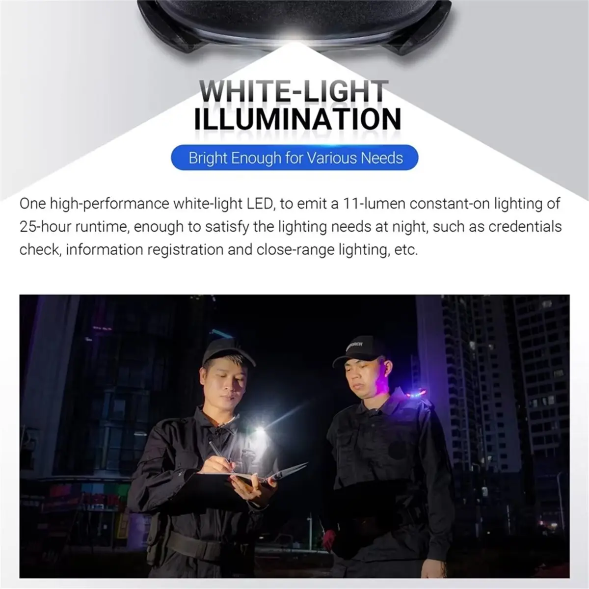 AA19 Led Shoulder Light Sensing Shoulder Lights Red Blue Led 360° Rotation Warning Safety Lamp for Security Patrol