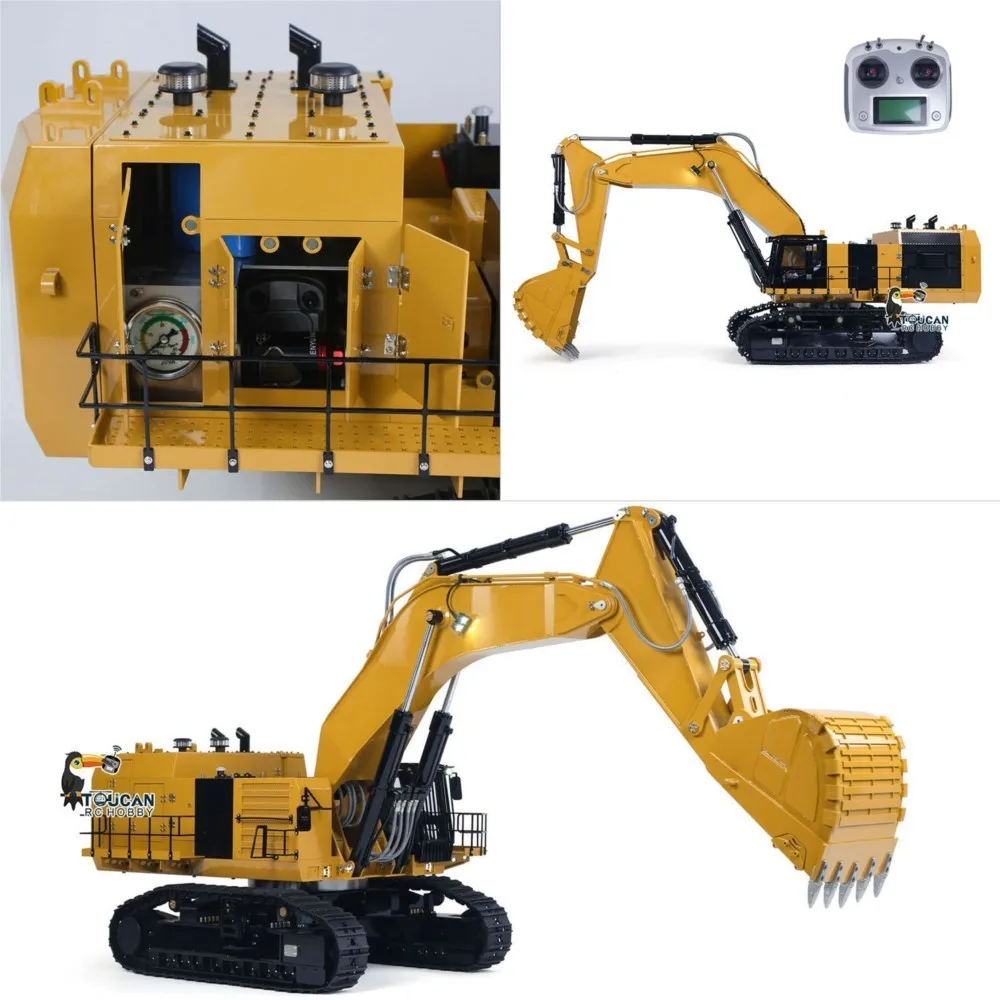 1/14 6015B Metal Hydraulic RC Excavator Remote Control Digger Truck Cars Model Vehicle Lights Liquid Crystal display for Adults