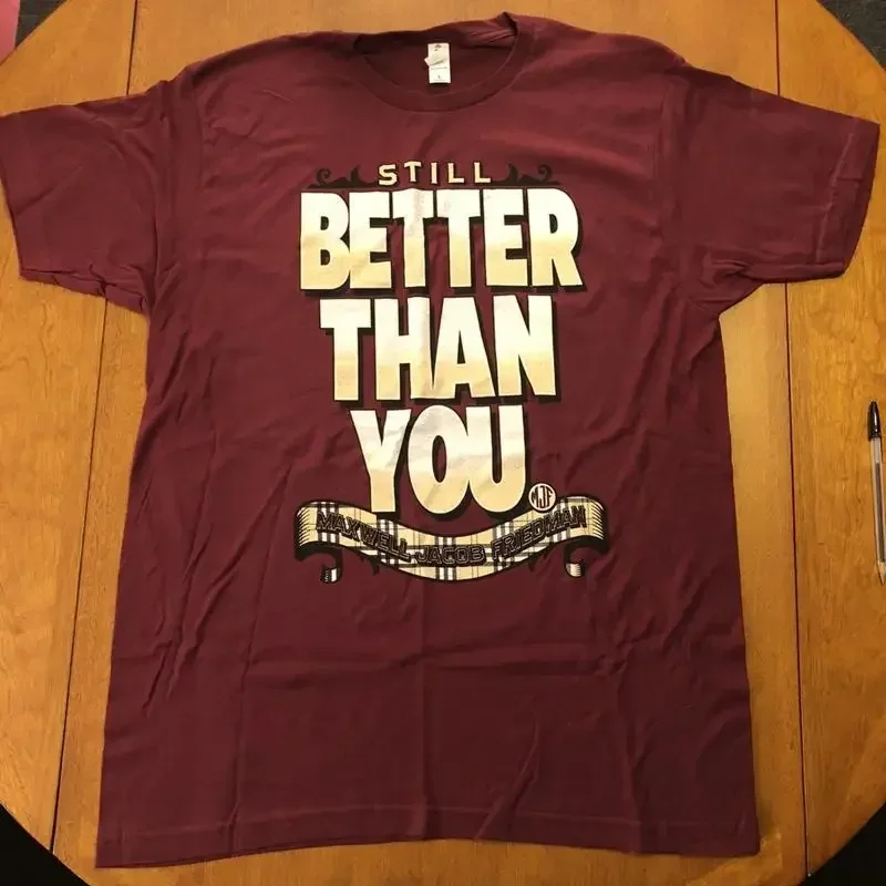 MJF ÄúStill better Äù T shirt Sz L Pro Wrestling Crate Exclusive AEW Burgundy