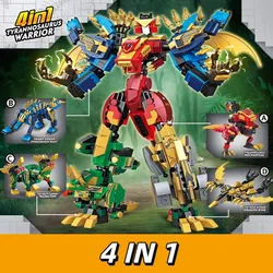 Realistic Cool 2IN1 Jurassic Mechanical Indominus Rex Dinosaur World Model Mecha Building Blocks Bricks Children Boys Toy Gifts