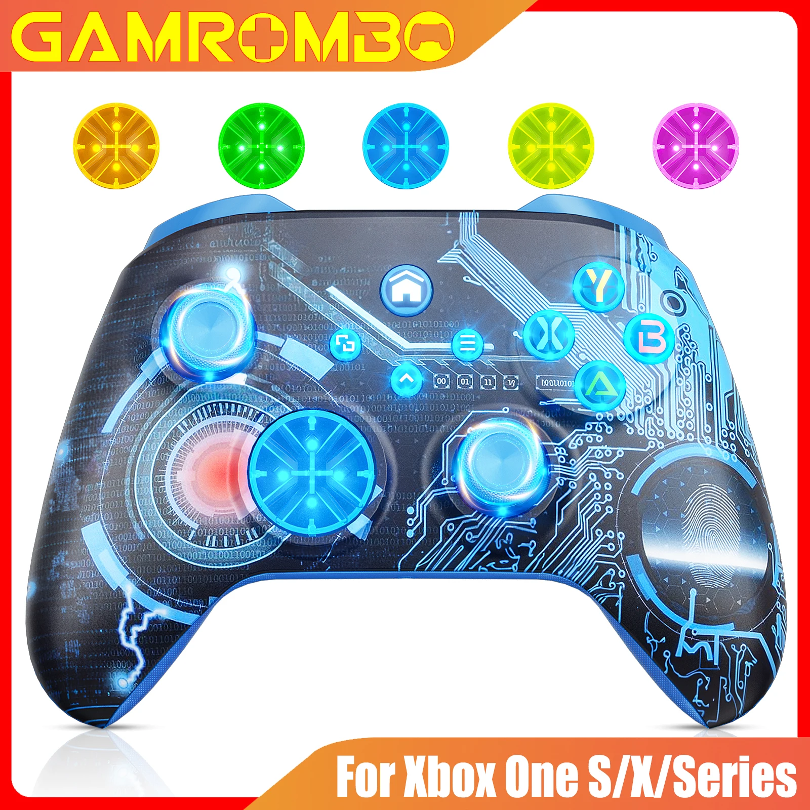 

GAMROMBO Gamepads for XBox One/Series S/X/PC Wireless Controller W/ Hall Effect Dual Vibration Gaming Joystick 6-Axis Gyro FUNC