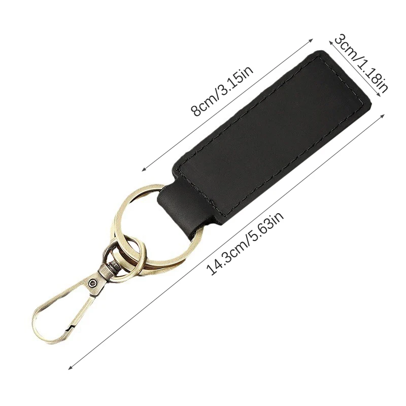 Echtes Leder Retro Rindsleder Schlüsselanhänger Metall-Karabinerhaken Anhänger Modischer Personalisierter Anti-Verlust Autoschlüsselhalter – Detail 8