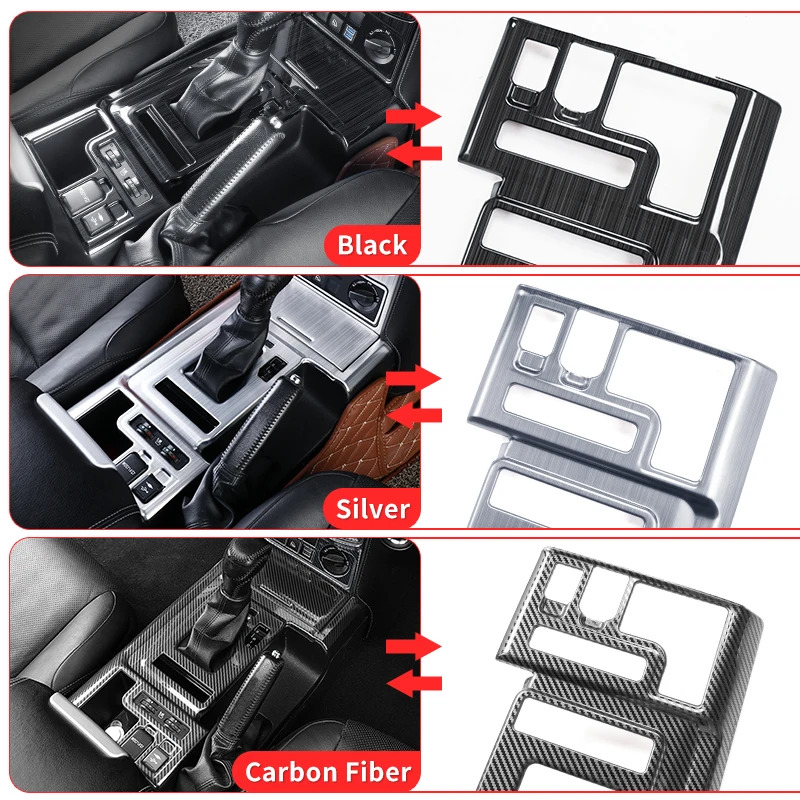 Per 2018-2023 timone destro auto Toyota Land Cruiser Prado 150 pannello in acciaio inox coperchio cambio Lc150 J150 accessori interni 2019 2020 2021 2022