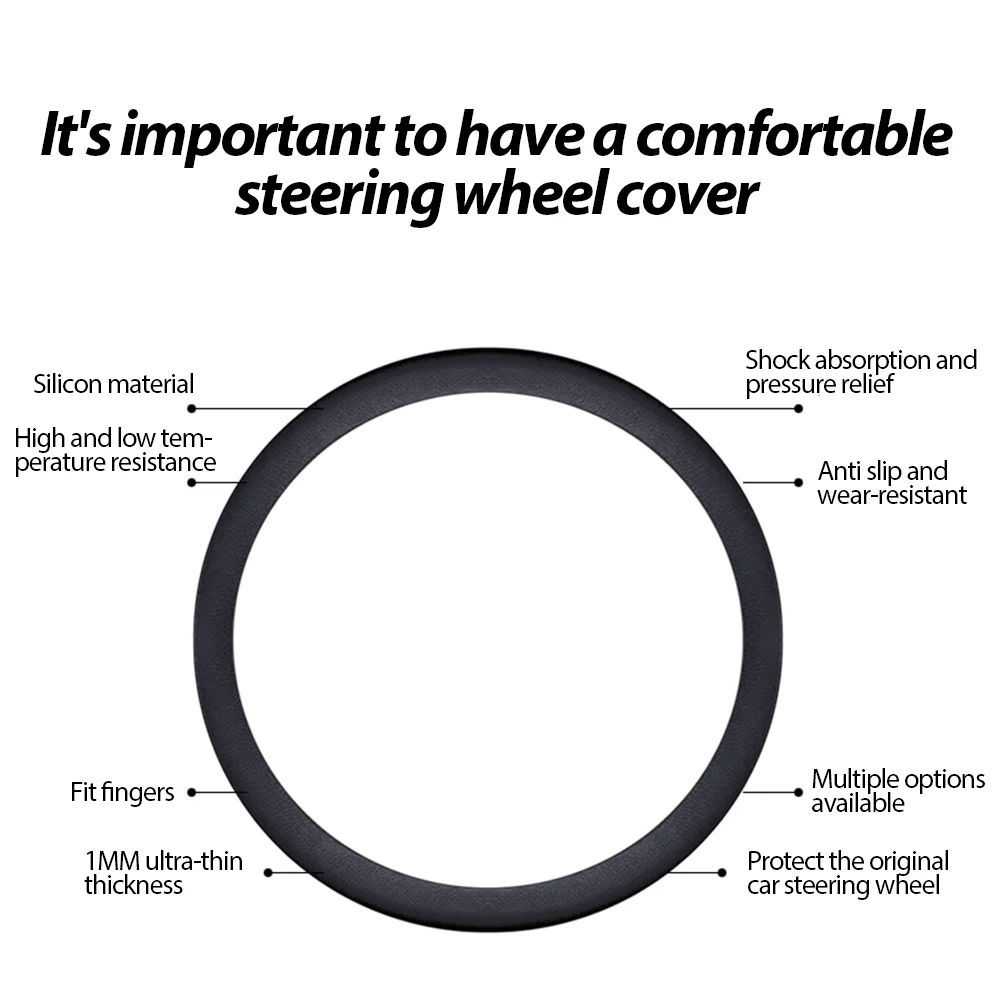 Silicone Car Steering Wheel Cover Elastic Protetive Cover Multi Color Auto interior Silica Gel Decoration Covers For Men Women