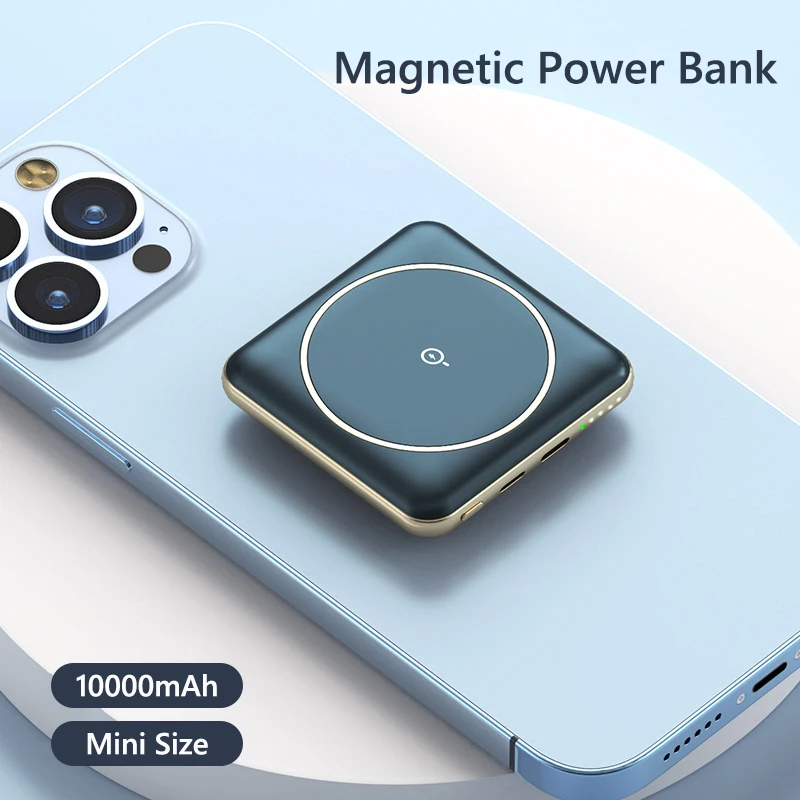 10000 mAh Magsafe Power Bank Draadloze snellader Magnetische Powerbank voor iPhone Xiaomi Samsung Draagbare inductievoeding